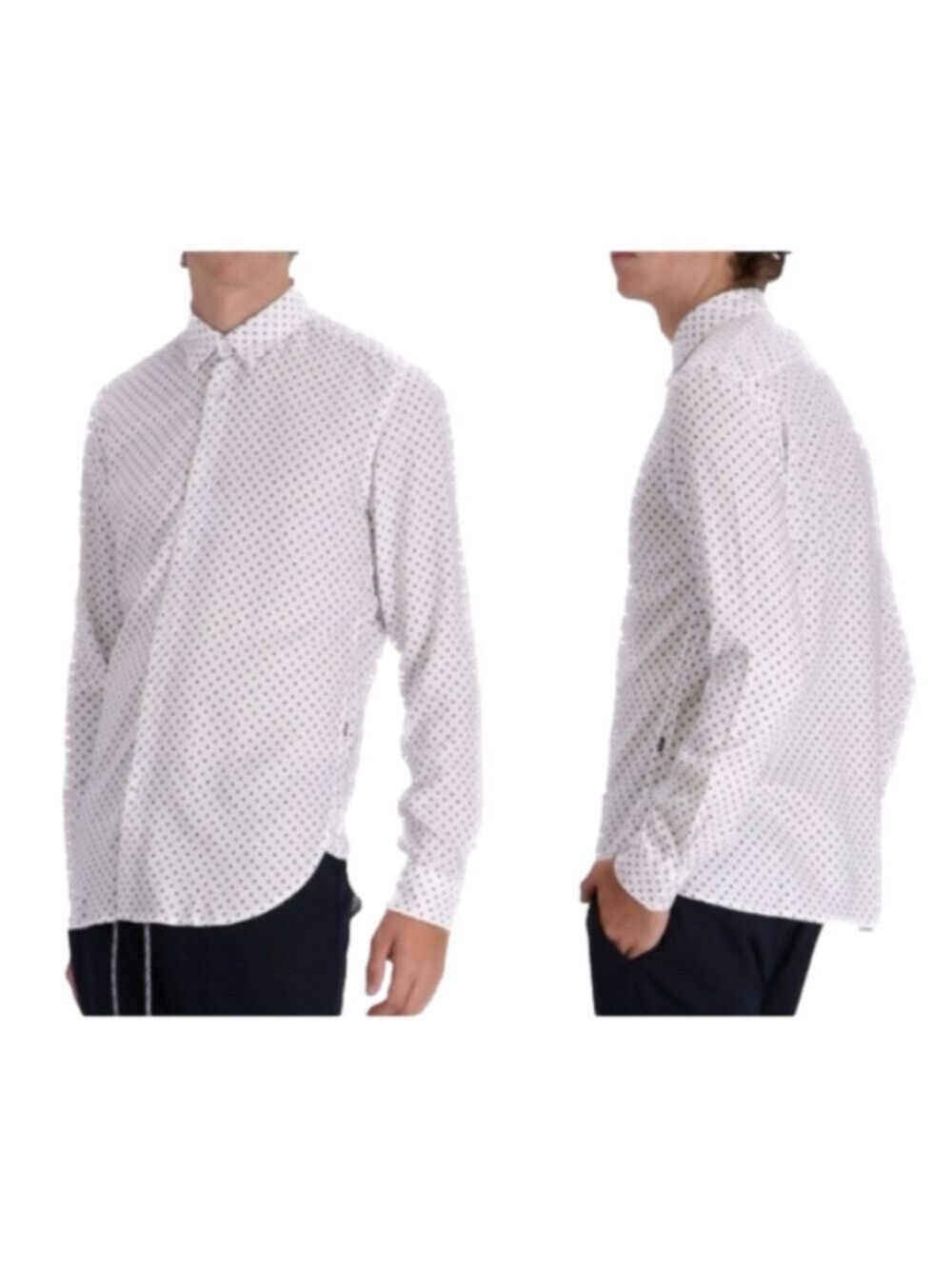NWOT BOSS BLACK ROGER F SPOT PRINT BUTTON DOWN NORMCORE QUIET LUXURY SHIRT NWT L
